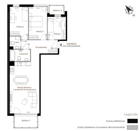 Plan 4 pok. 85m²