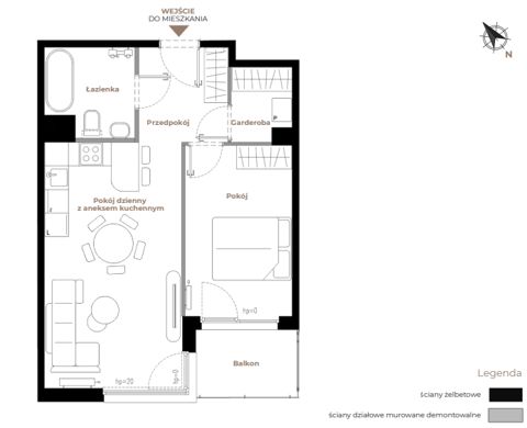 Plan 2 pok. 46m²