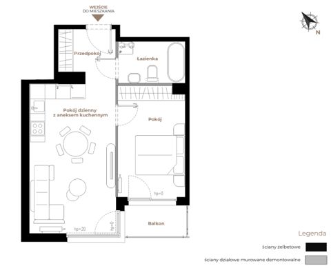 Plan 2 pok. 42m²