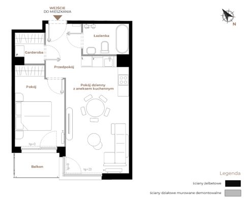 Plan 2 pok. 45m²