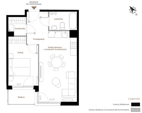 Plan 2 pok. 45m²