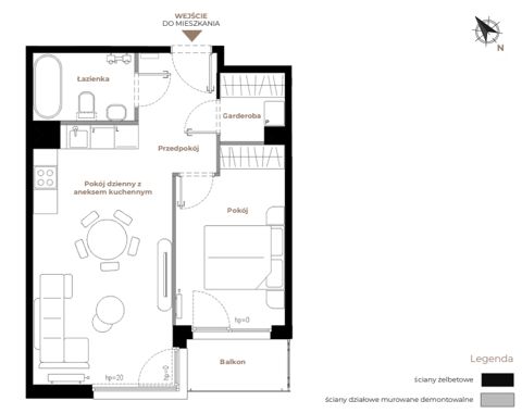 Plan 2 pok. 45m²