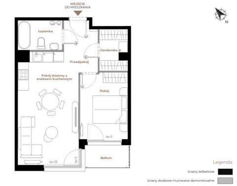 Plan 2 pok. 45m²