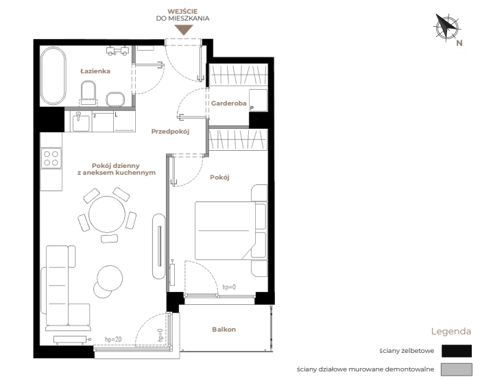 Plan 2 pok. 45m²