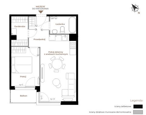 Plan 2 pok. 46m²