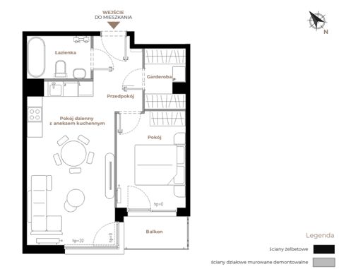 Plan 2 pok. 45m²
