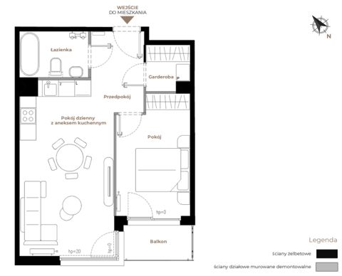 Plan 2 pok. 45m²