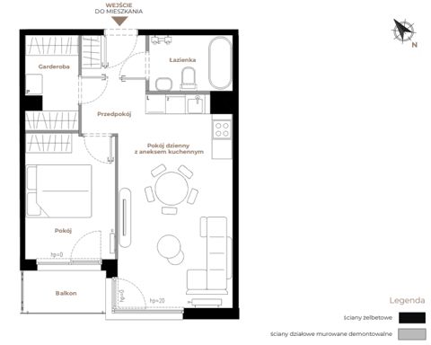Plan 2 pok. 46m²