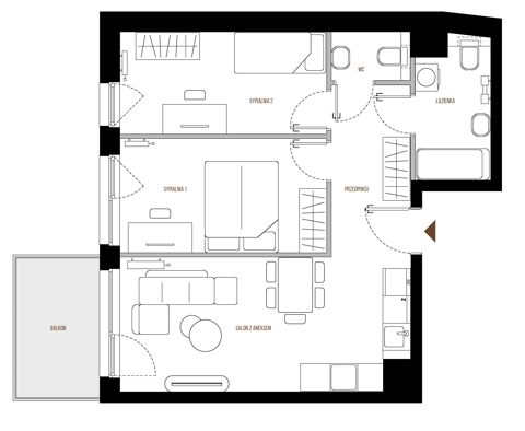 Plan 3 pok. 54m²