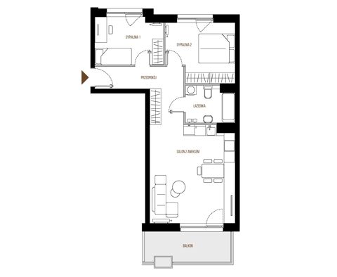 Plan 3 pok. 63m²