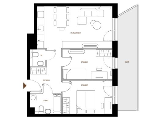 Plan 3 pok. 62m²