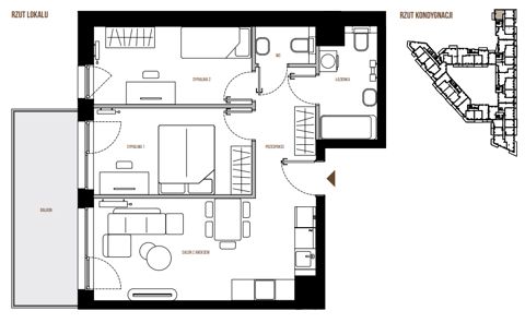 Plan 3 pok. 55m²