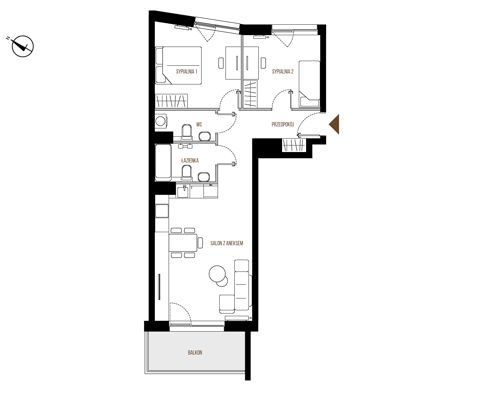 Plan 3 pok. 64m²