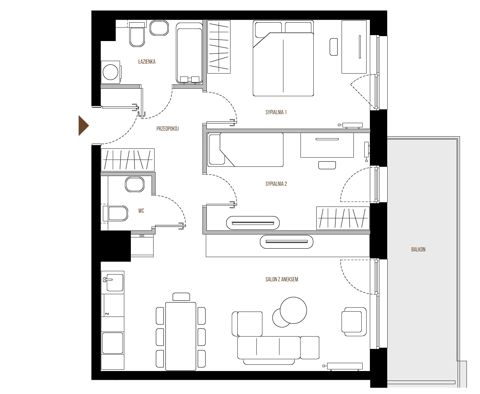 Plan 3 pok. 65m²