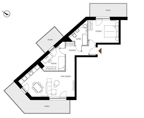 Plan 3 pok. 65m²