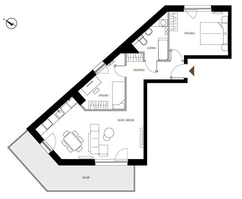 Plan 3 pok. 65m²