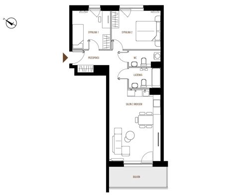 Plan 3 pok. 65m²