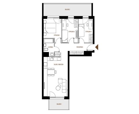 Plan 4 pok. 71m²