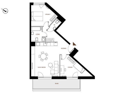 Plan 3 pok. 74m²