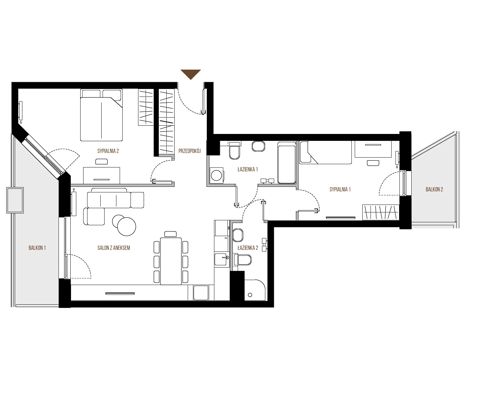 Plan 3 pok. 75m²