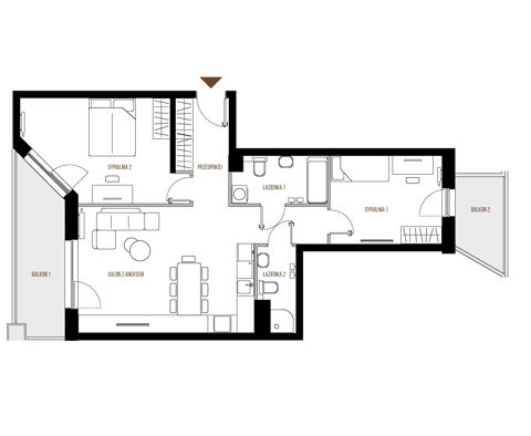 Plan 3 pok. 75m²