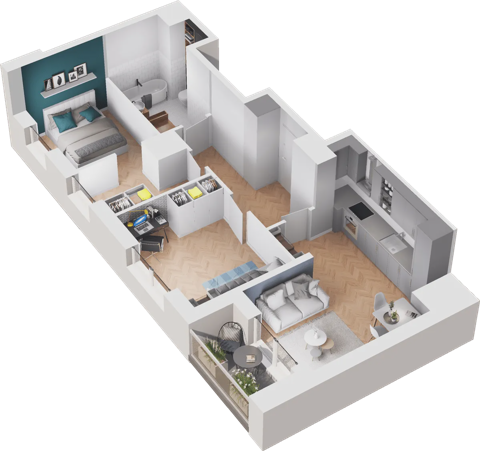 Plan 3 pok. 50m²