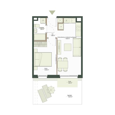 Plan 2 pok. 32m²