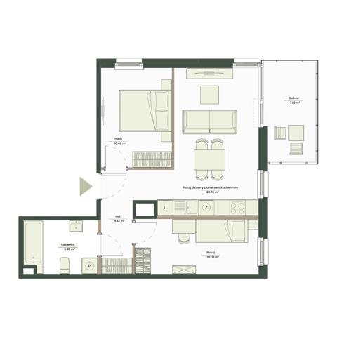 Plan 3 pok. 52m²