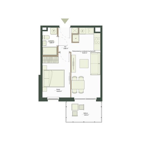 Plan 2 pok. 32m²