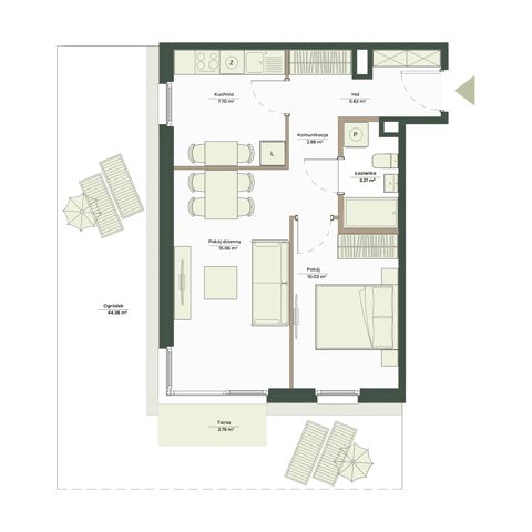 Plan 2 pok. 45m²