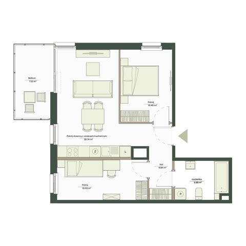 Plan 3 pok. 52m²