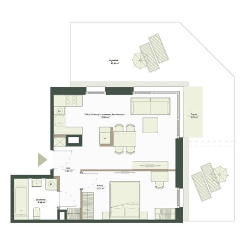 Plan 2 pok. 45m²