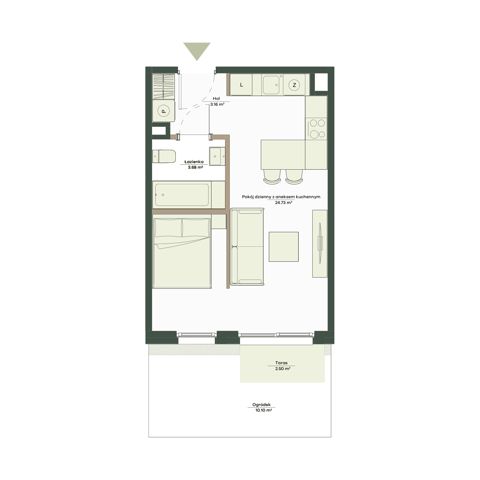 Plan 1 pok. 32m²