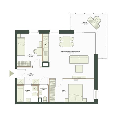 Plan 3 pok. 62m²