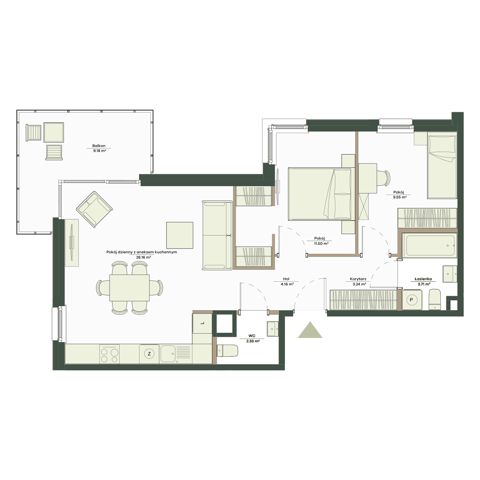 Plan 3 pok. 61m²