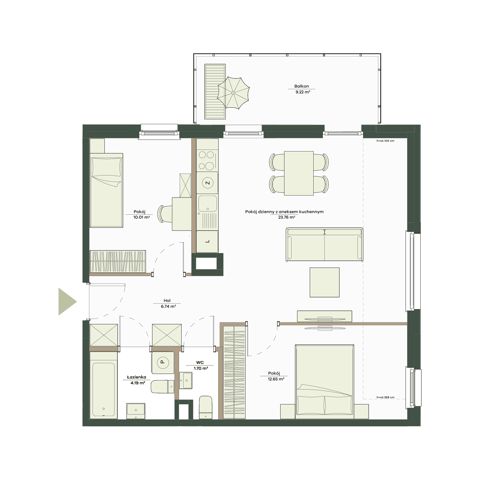 Plan 3 pok. 59m²