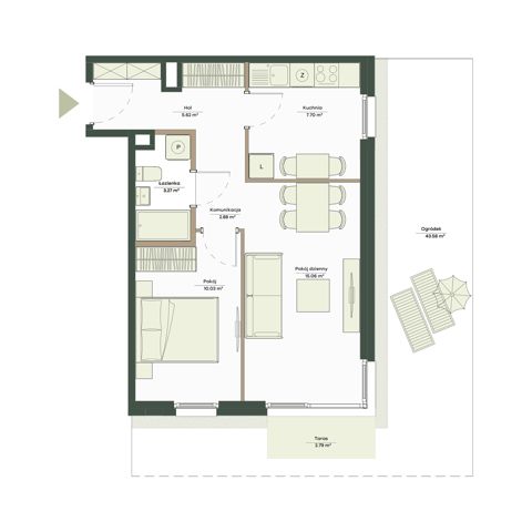 Plan 2 pok. 45m²