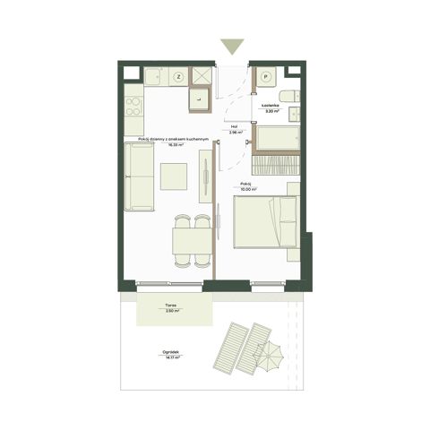 Plan 2 pok. 32m²