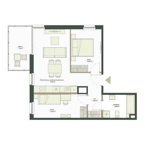 Plan 3 pok. 52m²