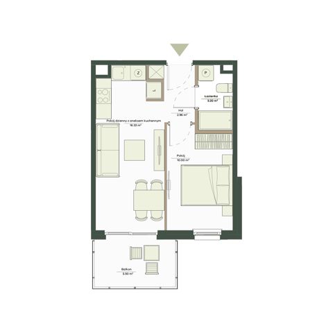 Plan 2 pok. 32m²