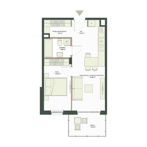Plan 2 pok. 41m²