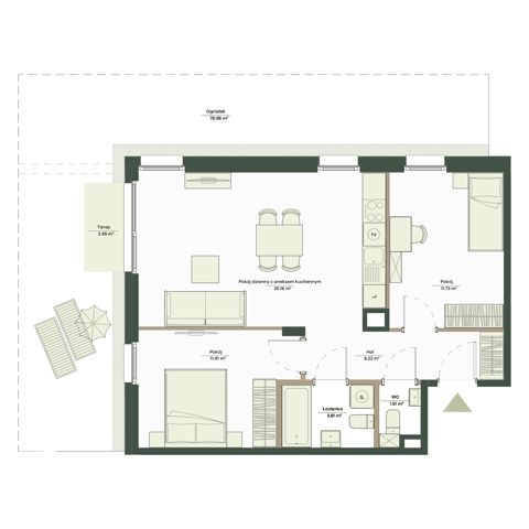 Plan 3 pok. 60m²