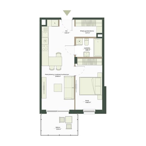 Plan 2 pok. 41m²