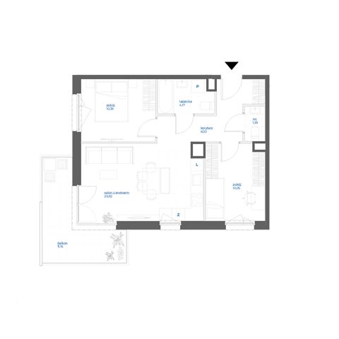 Plan 3 pok. 55m²