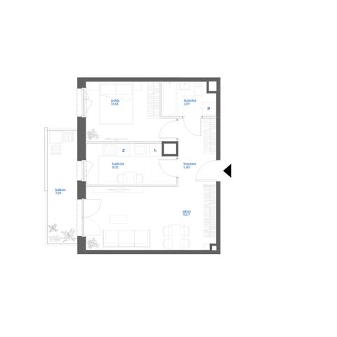 Plan 2 pok. 47m²