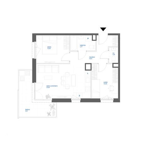 Plan 3 pok. 55m²
