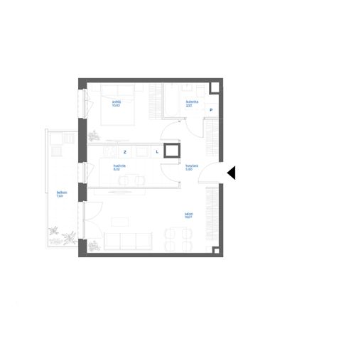 Plan 2 pok. 47m²
