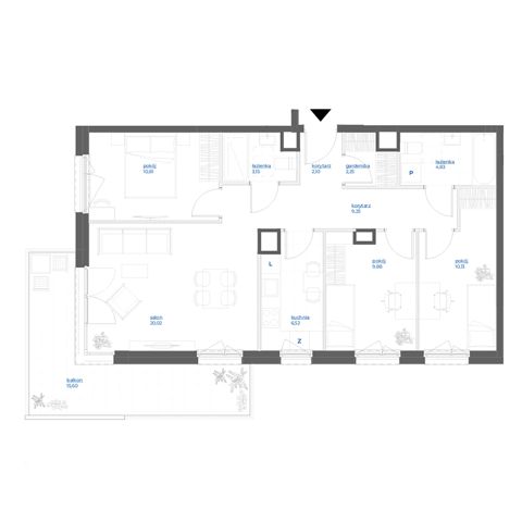 Plan 4 pok. 79m²