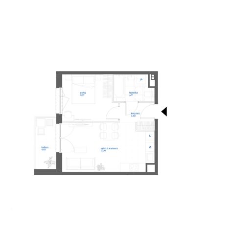 Plan 2 pok. 40m²