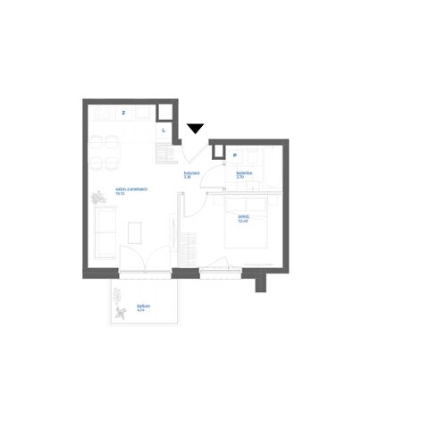Plan 2 pok. 36m²